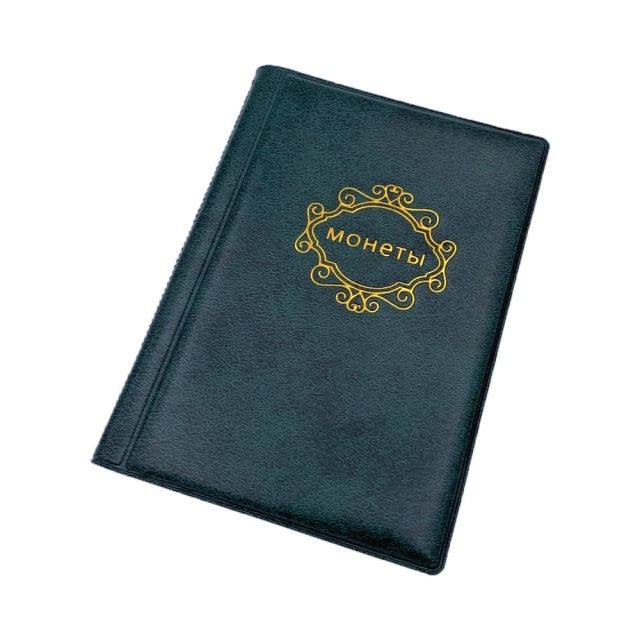PU Leather Coin Album 10 Pages 120 Pockets Coin Album For Coins Pockets Commemorative Coin, Medallions Badges Collection Book Gifts For Friends And Coin Collectors Stevvex