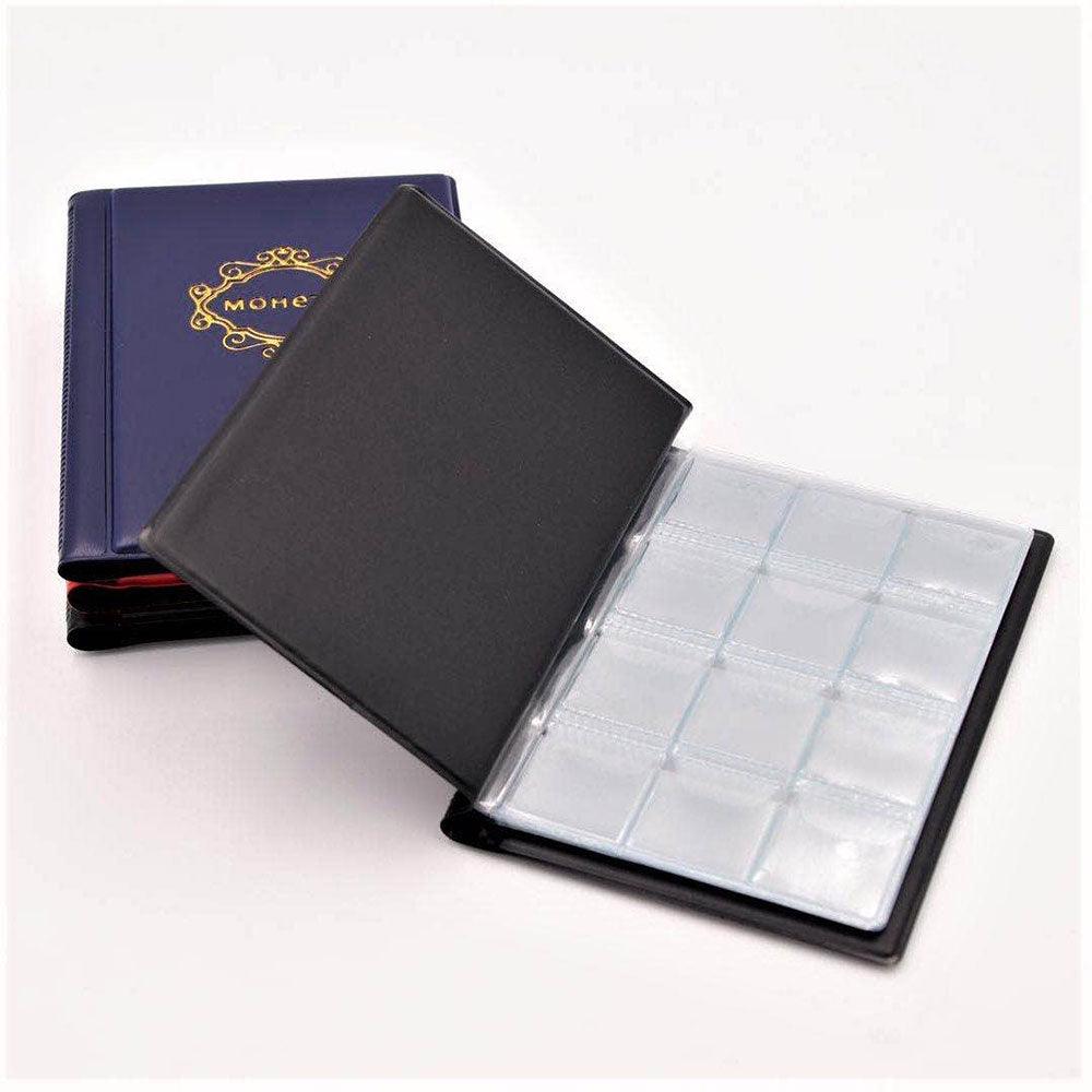 PU Leather Coin Album 10 Pages 120 Pockets Coin Album For Coins Pockets Commemorative Coin, Medallions Badges Collection Book Gifts For Friends And Coin Collectors Stevvex