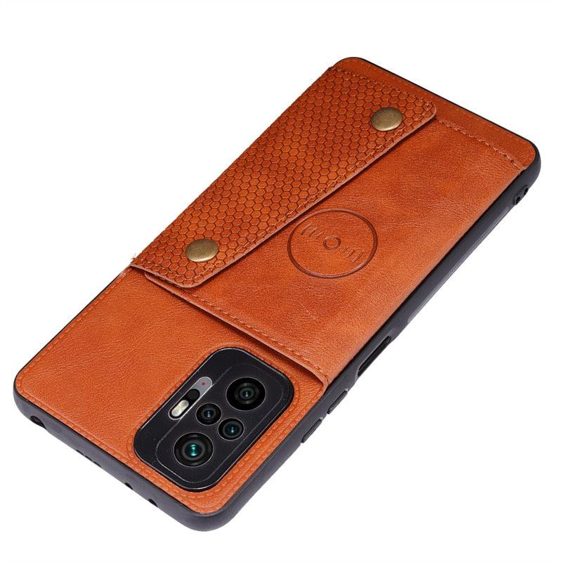 PU Leather Flip Case For Xiaomi Redmi Note 11 11S 10 9 8 9s 9T Mi 12 10T 11T POCO X3 GT X4 Pro F3 Wallet Card Slot Holder Cover Genuine Leather Magnetic Card Holder Folio Cover Stevvex