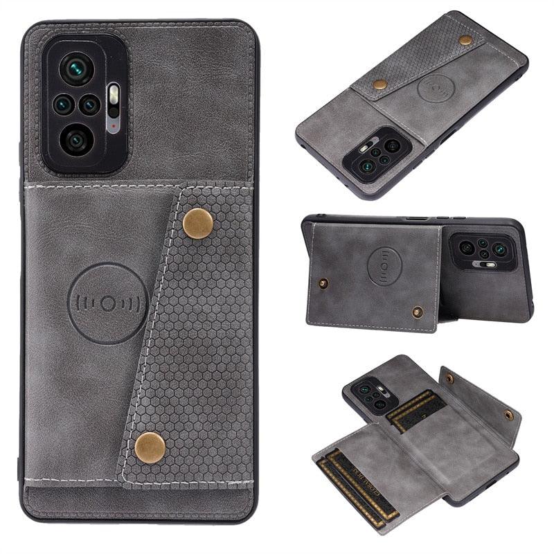 PU Leather Flip Case For Xiaomi Redmi Note 11 11S 10 9 8 9s 9T Mi 12 10T 11T POCO X3 GT X4 Pro F3 Wallet Card Slot Holder Cover Genuine Leather Magnetic Card Holder Folio Cover Stevvex