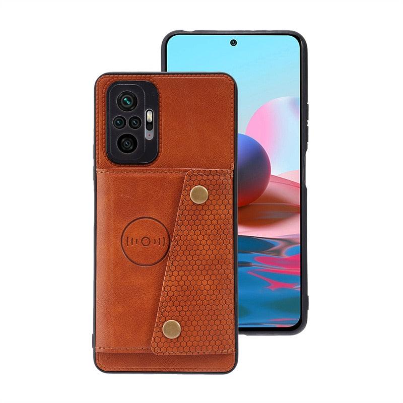 PU Leather Flip Case For Xiaomi Redmi Note 11 11S 10 9 8 9s 9T Mi 12 10T 11T POCO X3 GT X4 Pro F3 Wallet Card Slot Holder Cover Genuine Leather Magnetic Card Holder Folio Cover Stevvex