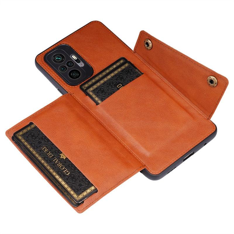 PU Leather Flip Case For Xiaomi Redmi Note 11 11S 10 9 8 9s 9T Mi 12 10T 11T POCO X3 GT X4 Pro F3 Wallet Card Slot Holder Cover Genuine Leather Magnetic Card Holder Folio Cover Stevvex