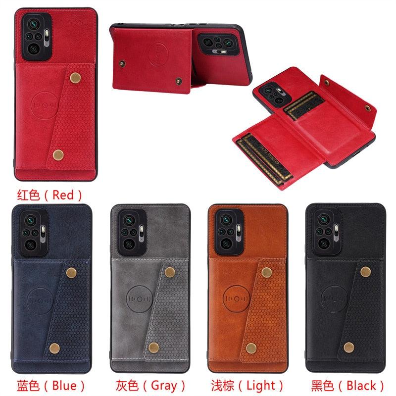 PU Leather Flip Case For Xiaomi Redmi Note 11 11S 10 9 8 9s 9T Mi 12 10T 11T POCO X3 GT X4 Pro F3 Wallet Card Slot Holder Cover Genuine Leather Magnetic Card Holder Folio Cover Stevvex