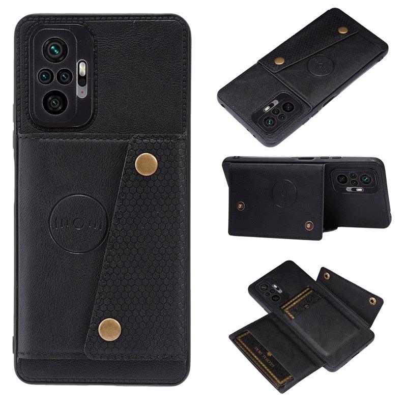 PU Leather Flip Case For Xiaomi Redmi Note 11 11S 10 9 8 9s 9T Mi 12 10T 11T POCO X3 GT X4 Pro F3 Wallet Card Slot Holder Cover Genuine Leather Magnetic Card Holder Folio Cover Stevvex