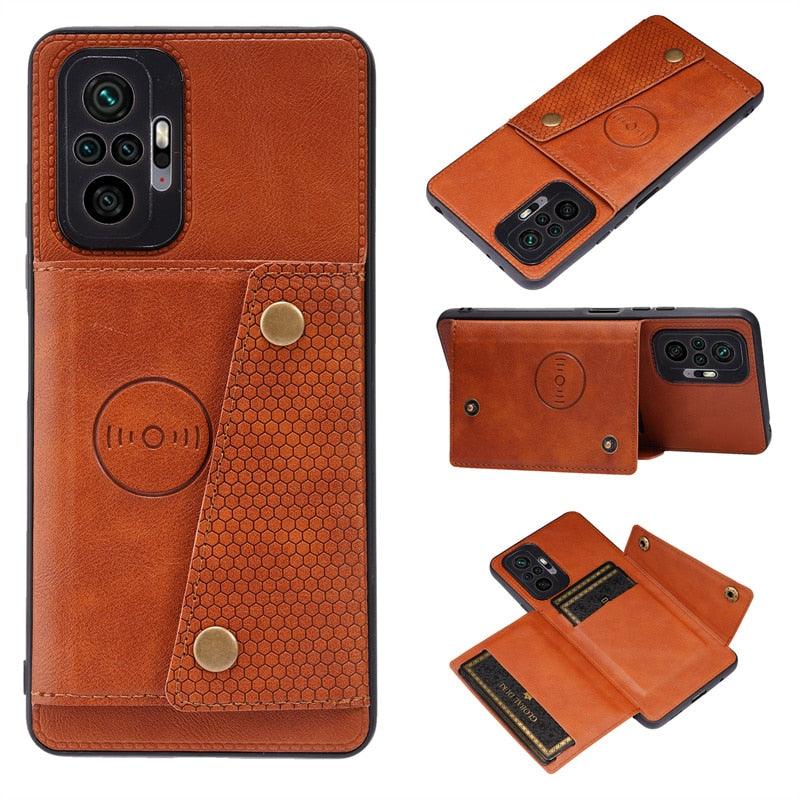 PU Leather Flip Case For Xiaomi Redmi Note 11 11S 10 9 8 9s 9T Mi 12 10T 11T POCO X3 GT X4 Pro F3 Wallet Card Slot Holder Cover Genuine Leather Magnetic Card Holder Folio Cover Stevvex