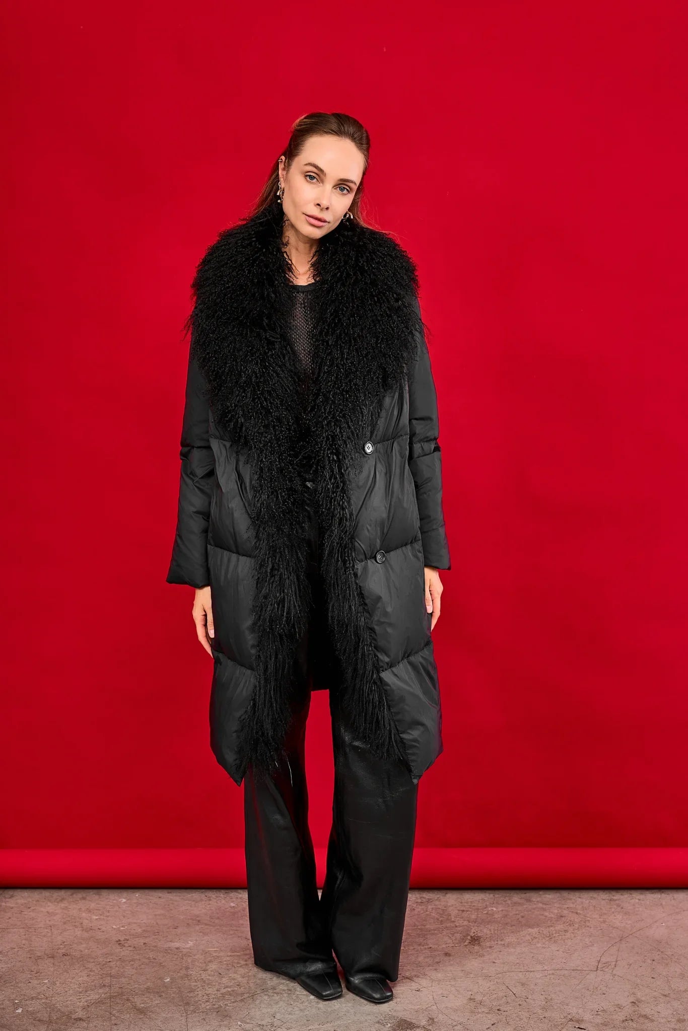 Genuine Lama Fur Premium Down Coat - SJB-DIAMOND ELITES