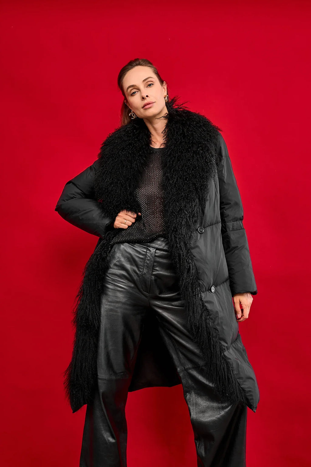 Genuine Lama Fur Premium Down Coat - SJB-DIAMOND ELITES