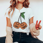 Pumpkin Cherries Tee Peachy Sunday