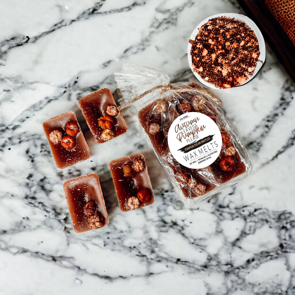 Pumpkin Pecan Waffles Scented XL Natural Wax Melts - Sweet Baked Autumn Home BandsCo Straps