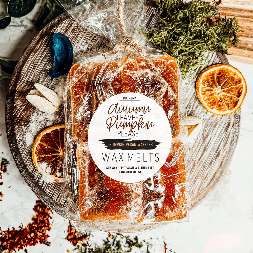 Pumpkin Pecan Waffles Scented XL Natural Wax Melts - Sweet Baked Autumn Home BandsCo Straps