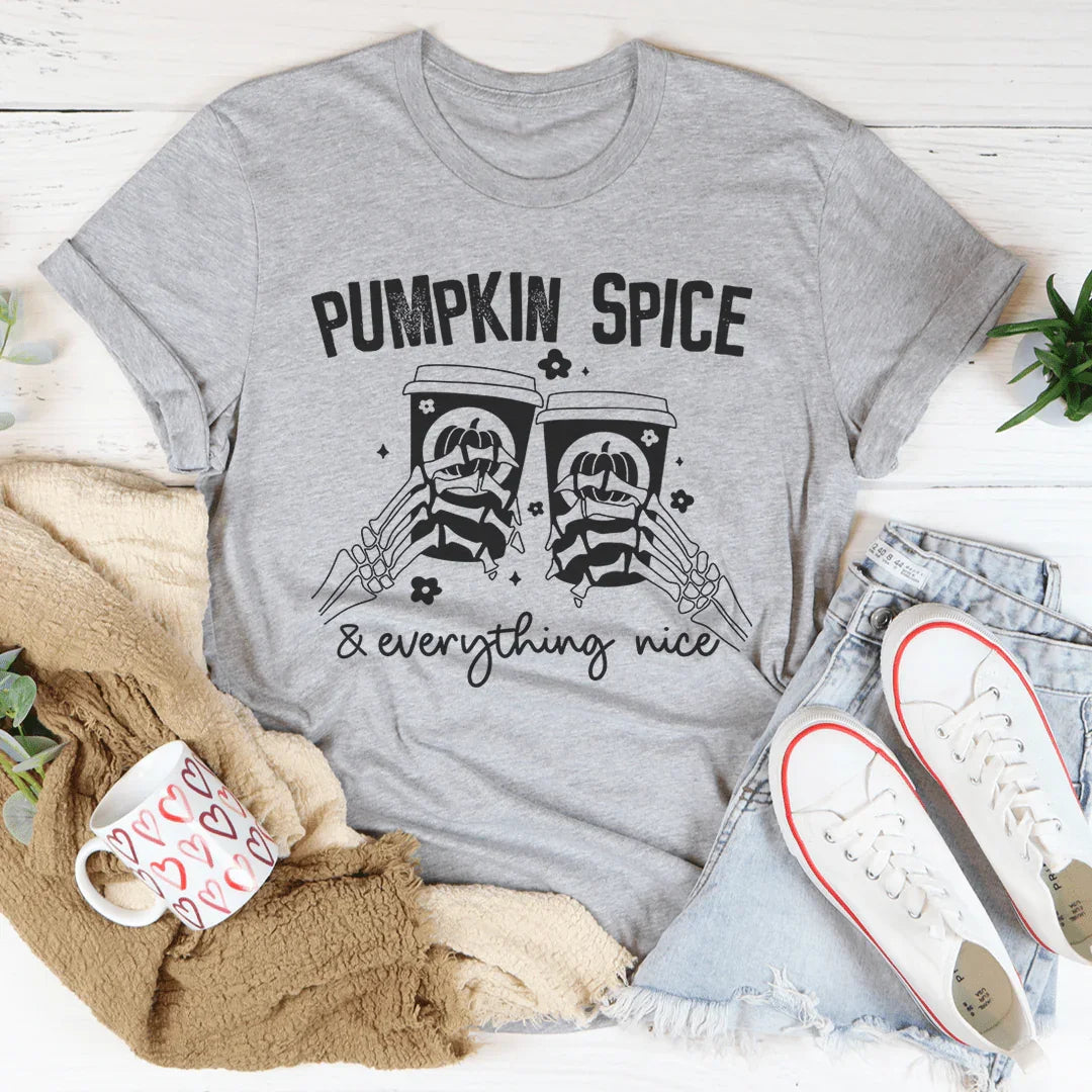 Pumpkin Spice & Everything Nice Tee Peachy Sunday