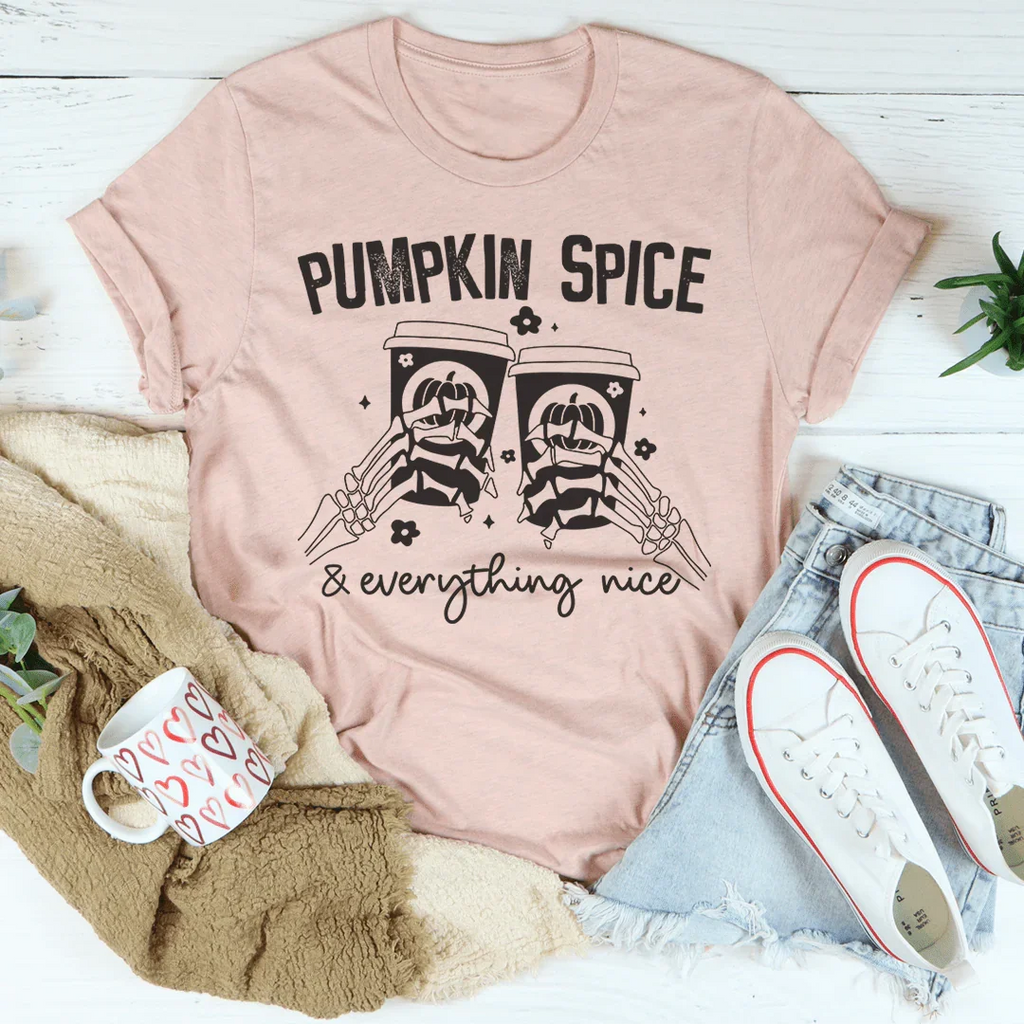 Pumpkin Spice & Everything Nice Tee Peachy Sunday