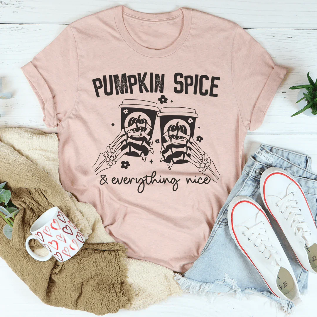 Pumpkin Spice & Everything Nice Tee Peachy Sunday