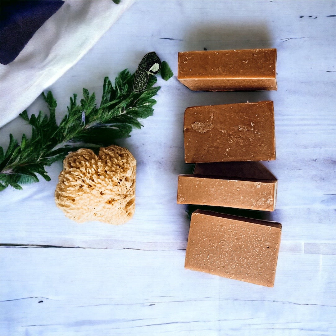 Pumpkin Spice Soap Bar Handmade Organic Shea Butter Cold Process 4.5oz BandsCo Straps
