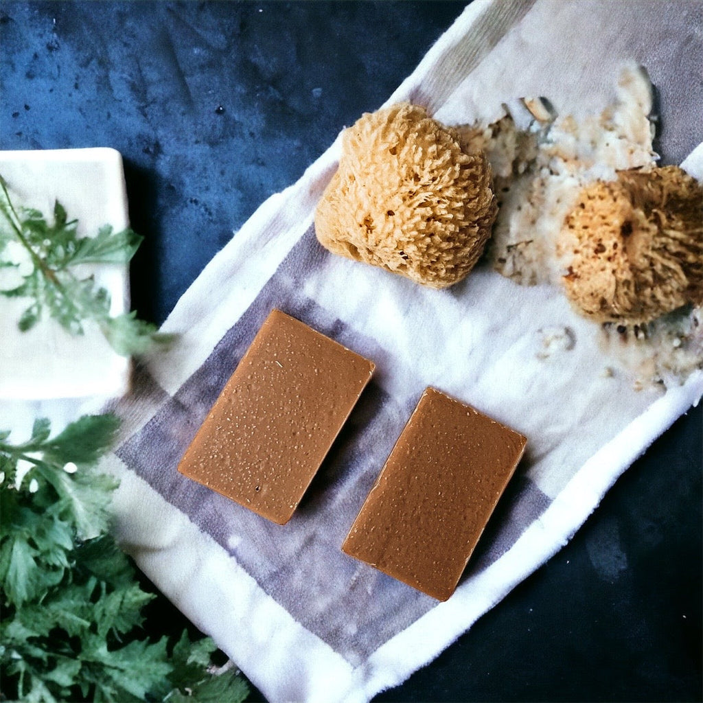 Pumpkin Spice Soap Bar Handmade Organic Shea Butter Cold Process 4.5oz BandsCo Straps