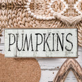 Pumpkins Wood Sign Rustic Fall Halloween Tabletop Shelf Mantel Decor 10x4x1 BandsCo Straps
