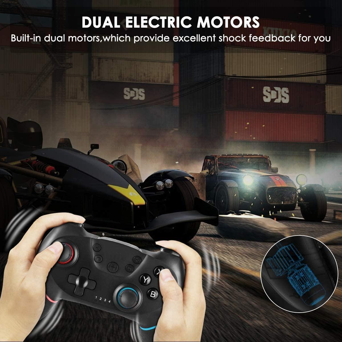 Pure Black Wireless Bluetooth Joystick Gamepad Controller Compatible With PC Laptop Monitor Smart TV Stevvex