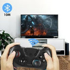 Pure Black Wireless Bluetooth Joystick Gamepad Controller Compatible With PC Laptop Monitor Smart TV Stevvex