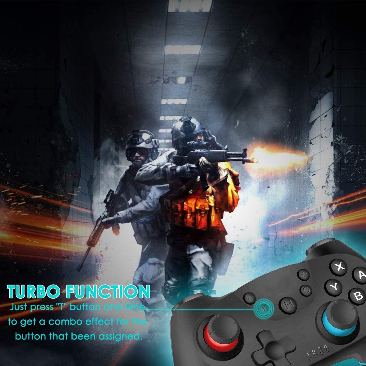 Pure Black Wireless Bluetooth Joystick Gamepad Controller Compatible With PC Laptop Monitor Smart TV Stevvex