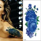 Purple 3D Flower Tattoos Waterproof Luxury Tattoo Rose Lotus Flower Body Art Fashion Stickers For Womens Stevvex