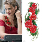 Purple 3D Flower Tattoos Waterproof Luxury Tattoo Rose Lotus Flower Body Art Fashion Stickers For Womens Stevvex
