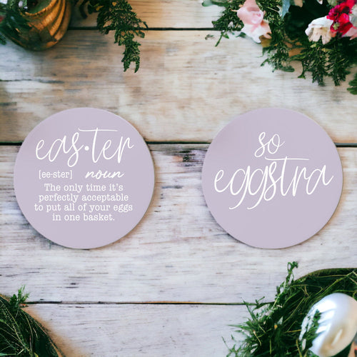 Easter Spring Ceramic Coaster Set 4 Inch Absorbent Drink Coasters Table Protectors Pack BandsCo Straps