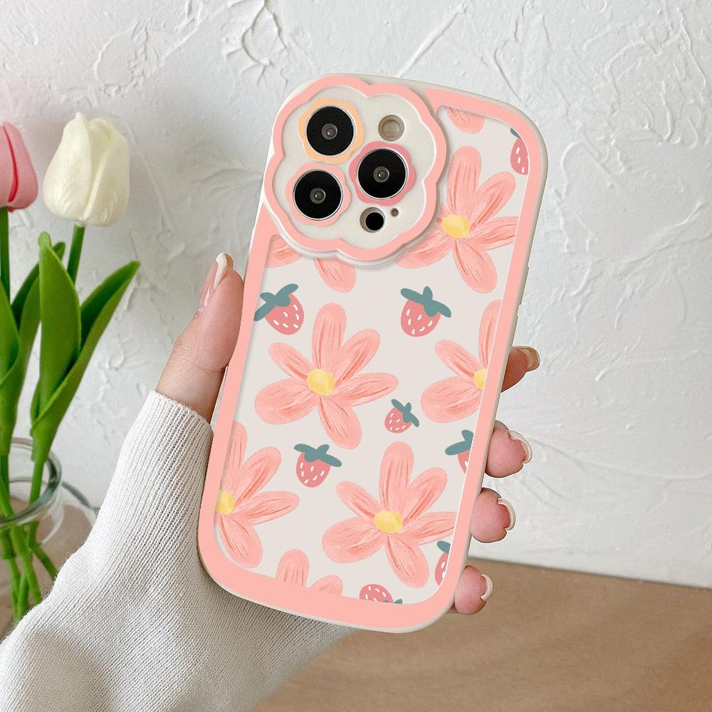 Purple Flower Phone Case For iPhone 11 Case iPhone 13 14 Pro Max iPhone 12 Phone Case iPhone11 iPhone14 Soft Back Cover Cute Pattern Soft iPhone Fashion Comfortable Grip Design & Aesthetic Floral Pattern iphone Case Stevvex