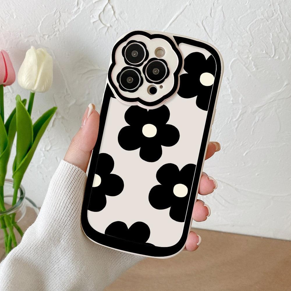 Purple Flower Phone Case For iPhone 11 Case iPhone 13 14 Pro Max iPhone 12 Phone Case iPhone11 iPhone14 Soft Back Cover Cute Pattern Soft iPhone Fashion Comfortable Grip Design & Aesthetic Floral Pattern iphone Case Stevvex