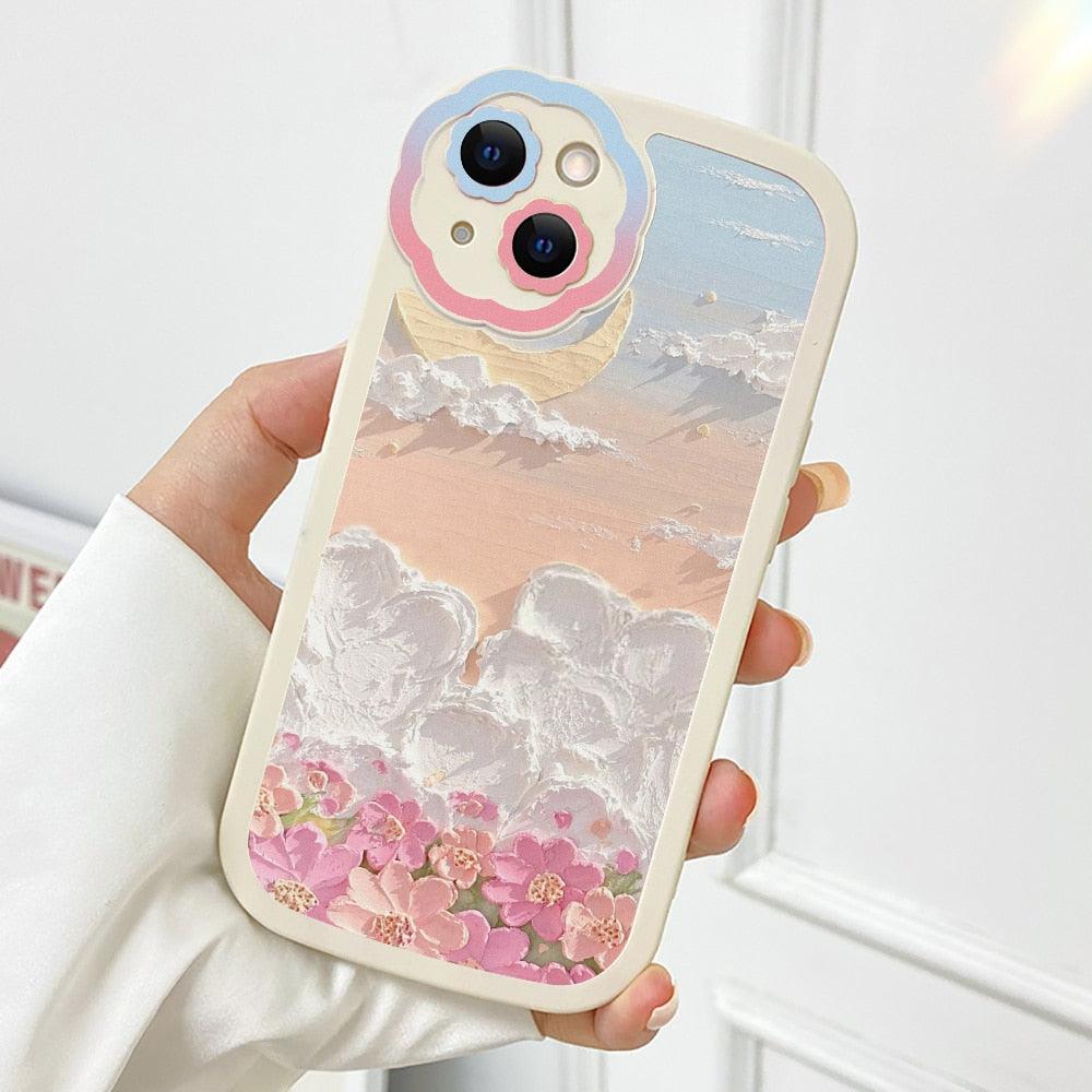 Purple Flower Phone Case For iPhone 11 Case iPhone 13 14 Pro Max iPhone 12 Phone Case iPhone11 iPhone14 Soft Back Cover Cute Pattern Soft iPhone Fashion Comfortable Grip Design & Aesthetic Floral Pattern iphone Case Stevvex