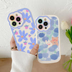 Purple Flower Phone Case For iPhone 11 Case iPhone 13 14 Pro Max iPhone 12 Phone Case iPhone11 iPhone14 Soft Back Cover Cute Pattern Soft iPhone Fashion Comfortable Grip Design & Aesthetic Floral Pattern iphone Case Stevvex