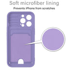 Purple Silicone Slide Camera Protector Case For iPhone 14 11 12 13 Pro Max X XR XS Magnetic Ring Card Holder Cover Heavy Duty Multifunctional Shockproof Magnetic Cover Case & Holder Stevvex