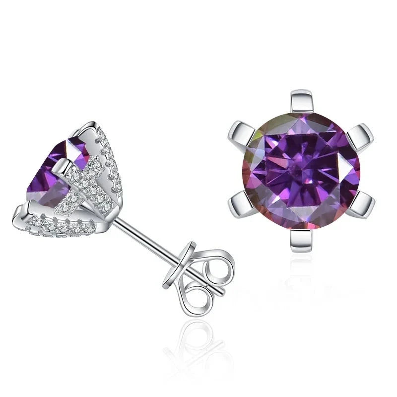 1ct D VVS Moissanite Stud Earrings 925 Sterling Silver 3EX Cut Women Daily BandsCo Straps