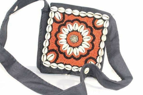 Vintage Cowrie Shell Beaded Crossbody Purse Boho Handmade BandsCo Straps