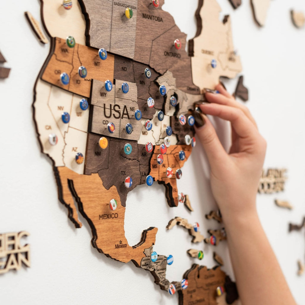 Flags Push Pins Enjoy The Wood
