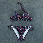 Push Up Bikini Floral Print Swimsuit Swimwear Women Bathing Suit Bikinis Set Brazilian Beach Female Wear Women's Bikini Swimsuits Floral Printed Bathing Suits for Women 2 Piece Bikini Stevvex