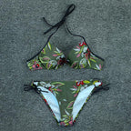 Push Up Bikini Floral Print Swimsuit Swimwear Women Bathing Suit Bikinis Set Brazilian Beach Female Wear Women's Bikini Swimsuits Floral Printed Bathing Suits for Women 2 Piece Bikini Stevvex
