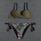 Push Up Bikini Floral Print Swimsuit Swimwear Women Bathing Suit Bikinis Set Brazilian Beach Female Wear Women's Bikini Swimsuits Floral Printed Bathing Suits for Women 2 Piece Bikini Stevvex