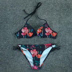Push Up Bikini Floral Print Swimsuit Swimwear Women Bathing Suit Bikinis Set Brazilian Beach Female Wear Women's Bikini Swimsuits Floral Printed Bathing Suits for Women 2 Piece Bikini Stevvex