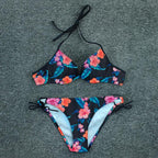 Push Up Bikini Floral Print Swimsuit Swimwear Women Bathing Suit Bikinis Set Brazilian Beach Female Wear Women's Bikini Swimsuits Floral Printed Bathing Suits for Women 2 Piece Bikini Stevvex