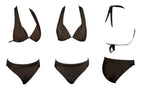 Push Up Bikini New Two Piece Swimsuit Women High Waist Black Pink Bikinis Set Women's Halter Padded Top Push Up Bikini Set Two Piece Swimsuits Bathing Suits Beachwear Swimwear Beachwear Bathing Suit Stevvex
