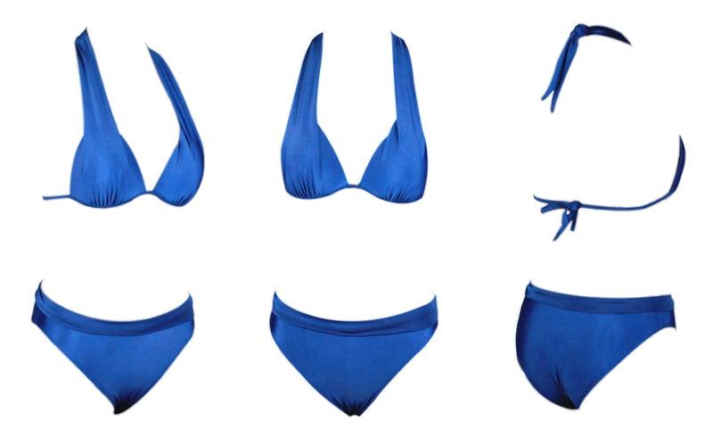 Push Up Bikini New Two Piece Swimsuit Women High Waist Black Pink Bikinis Set Women's Halter Padded Top Push Up Bikini Set Two Piece Swimsuits Bathing Suits Beachwear Swimwear Beachwear Bathing Suit Stevvex