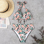 Push Up Bikini New Two Piece Swimsuit Women High Waist Black Pink Bikinis Set Women's Halter Padded Top Push Up Bikini Set Two Piece Swimsuits Bathing Suits Beachwear Swimwear Beachwear Bathing Suit Stevvex