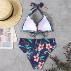 Push Up Bikini New Two Piece Swimsuit Women High Waist Black Pink Bikinis Set Women's Halter Padded Top Push Up Bikini Set Two Piece Swimsuits Bathing Suits Beachwear Swimwear Beachwear Bathing Suit Stevvex