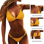 Push Up Bikini Set Swimsuits High Waist Swimwear Women Ribbed Bathing Suits Brazilian Bikinis Swimsuit for Women  Bottom Triangle Bikinis Top Bathing Suit Stevvex