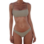 Push Up Bikini Set Swimsuits High Waist Swimwear Women Ribbed Bathing Suits Brazilian Bikinis Swimsuit for Women  Bottom Triangle Bikinis Top Bathing Suit Stevvex