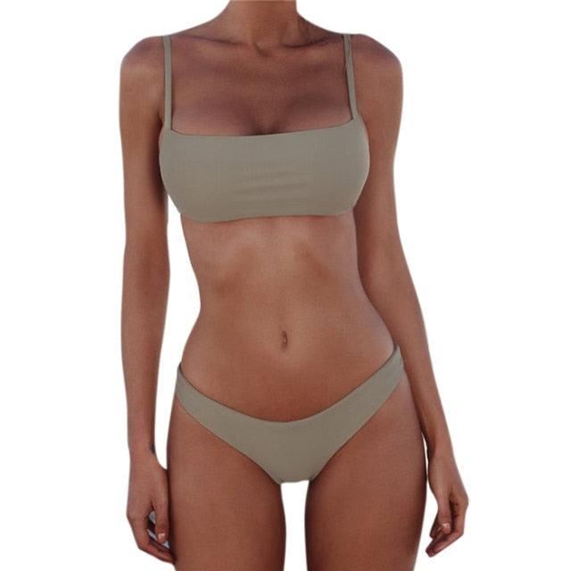 Push Up Bikini Set Swimsuits High Waist Swimwear Women Ribbed Bathing Suits Brazilian Bikinis Swimsuit for Women  Bottom Triangle Bikinis Top Bathing Suit Stevvex