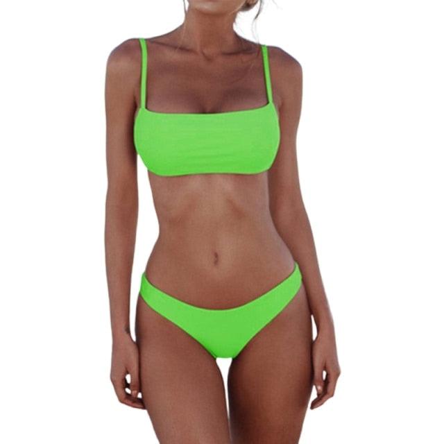Push Up Bikini Set Swimsuits High Waist Swimwear Women Ribbed Bathing Suits Brazilian Bikinis Swimsuit for Women  Bottom Triangle Bikinis Top Bathing Suit Stevvex