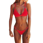 Push Up Bikini Set Swimsuits High Waist Swimwear Women Ribbed Bathing Suits Brazilian Bikinis Swimsuit for Women  Bottom Triangle Bikinis Top Bathing Suit Stevvex