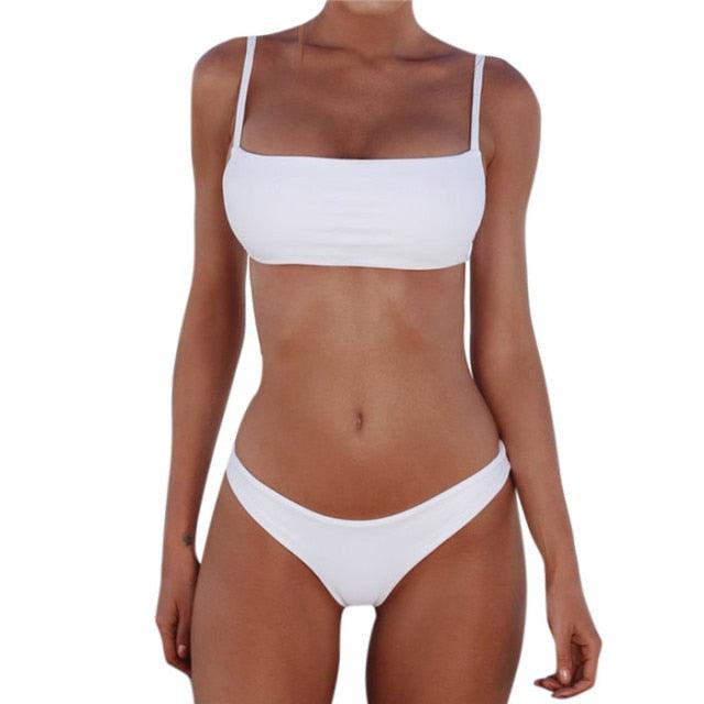 Push Up Bikini Set Swimsuits High Waist Swimwear Women Ribbed Bathing Suits Brazilian Bikinis Swimsuit for Women  Bottom Triangle Bikinis Top Bathing Suit Stevvex