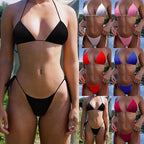 Push Up Bikini Set Swimsuits High Waist Swimwear Women Ribbed Bathing Suits Brazilian Bikinis Swimsuit for Women  Bottom Triangle Bikinis Top Bathing Suit Stevvex